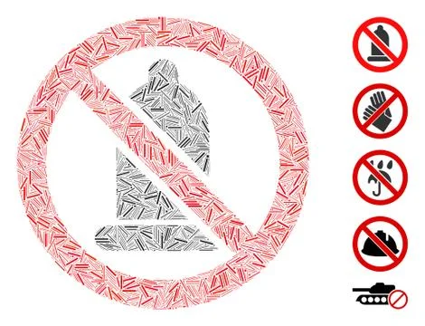 Line Collage Condom Forbidden Stock-Illustration