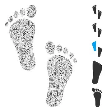 Line Collage Human Steps Icon イラスト素材