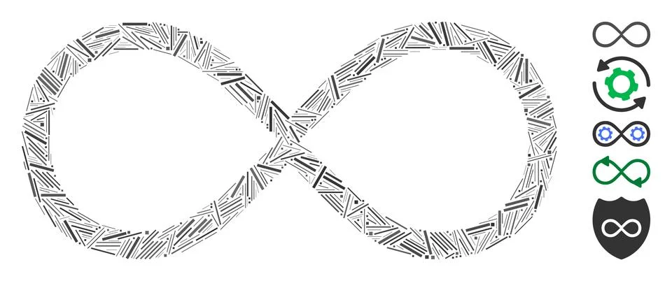 Line Collage Infinity Stock Illustration