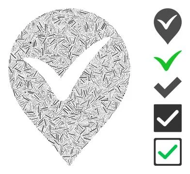 Line Collage OK Marker Icon イラスト素材
