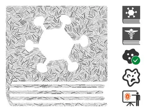 Line Collage Parasite Encyclopedia Stock Illustration