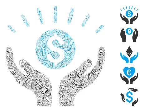 Line Collage Prosperity Stock Illustration