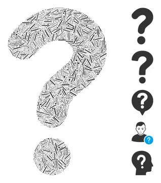 Line Collage Question Icon Illustrazione stock