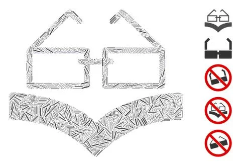 Line Collage Reading Glasses 스톡 일러스트