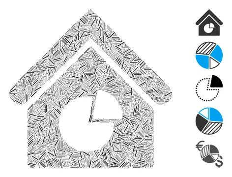 Line Collage Realty Pie Chart Icon Ilustración de archivo