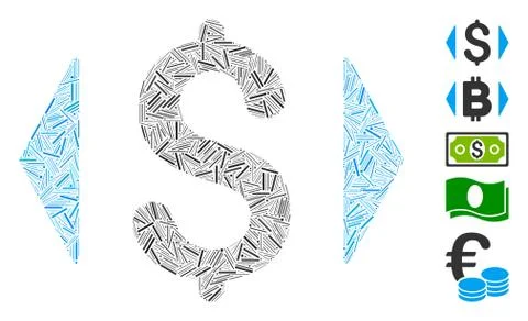 Line Collage Regulate Price Icon Stock Illustration