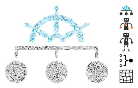 Line Collage Rule Structure Icon Stock Illustration