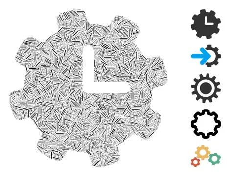 Line Collage Time Settings Stock Illustration