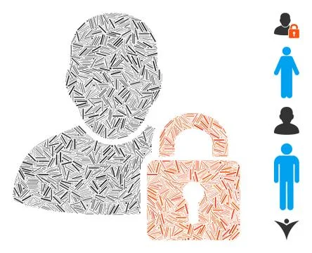 Line Collage User Locked Stockillustratie