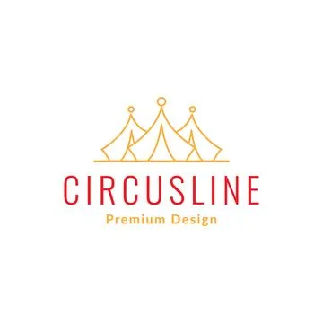 Line colored circus tent logo symbol icon vector graphic design illustratio.. Stock Illustration