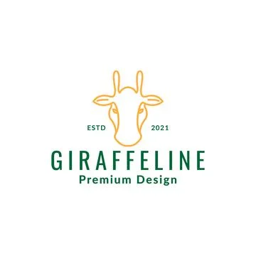 Line colored head giraffe hipster logo design vector graphic symbol icon si.. Stock Illustration