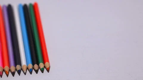 Line of colored pencils Stock Footage 58454541