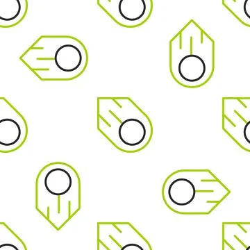 Line Comet falling down fast icon isolated seamless pattern on white background Illustrazione stock