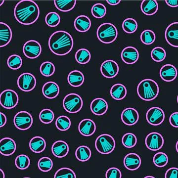 Line Comet falling down fast icon isolated seamless pattern on black background Stock Illustration