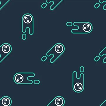Line Comet falling down fast icon isolated seamless pattern on black backgr.. Stock Illustration