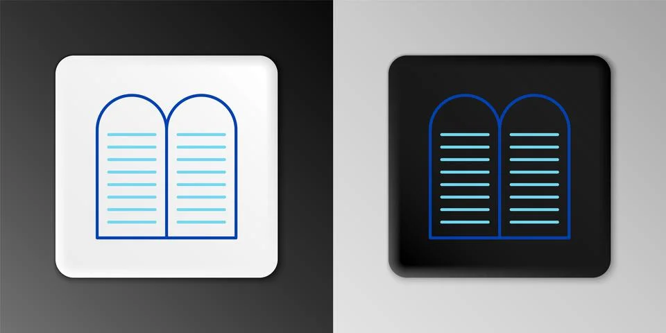 Line The commandments icon isolated on grey background. Gods law concept Stock Illustration