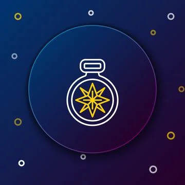 Line Compass icon isolated on blue background. Windrose navigation symbol. .. Stock Illustration