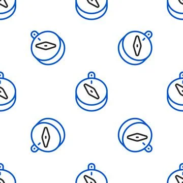 Line Compass icon isolated seamless pattern on white background. Windrose イラスト素材