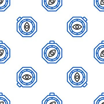 Line Compass icon isolated seamless pattern on white background. Windrose Ilustración de archivo