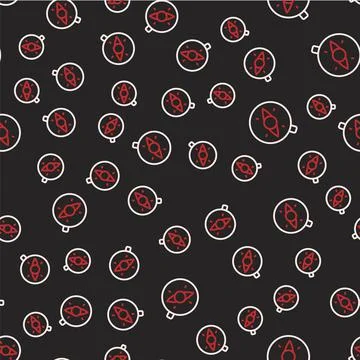 Line Compass icon isolated seamless pattern on black background. Windrose イラスト素材