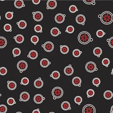 Line Compass icon isolated seamless pattern on black background. Windrose 스톡 일러스트