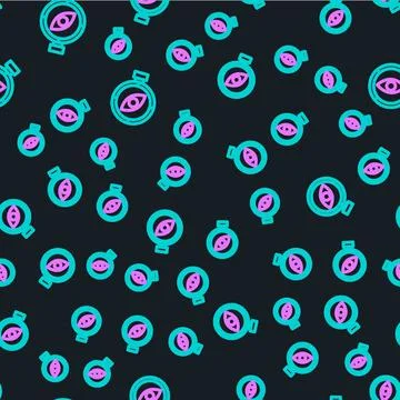 Line Compass icon isolated seamless pattern on black background. Windrose イラスト素材