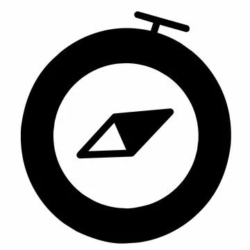 Line Compass icon isolated on white background.  Stock Illustration