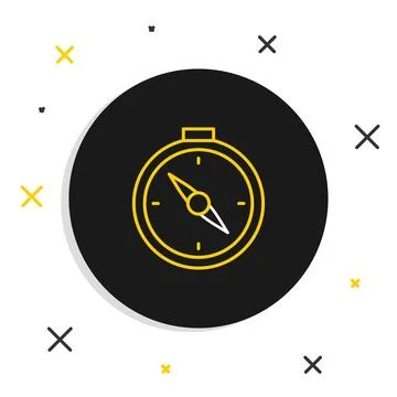 Line Compass icon isolated on white background. Windrose navigation symbol... Stock Illustration