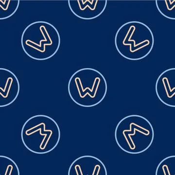 Line Compass north icon isolated seamless pattern on blue background. Windrose 스톡 일러스트
