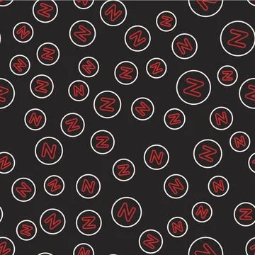 Line Compass north icon isolated seamless pattern on black background. Windrose 스톡 일러스트