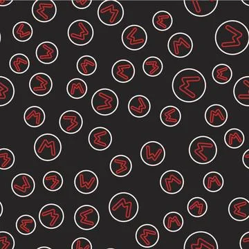 Line Compass north icon isolated seamless pattern on black background. Windrose Stock Illustration