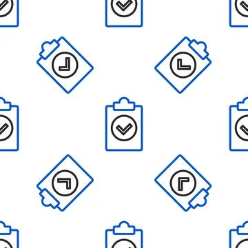 Line Completed task icon isolated seamless pattern on white background Stock Illustration