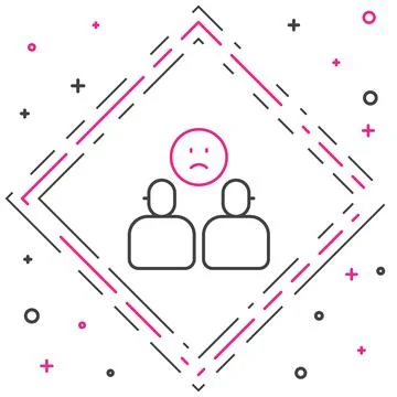 Line Complicated relationship icon isolated on white background. Bad 스톡 일러스트