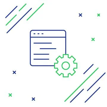 Line Computer api interface icon isolated on white background. Application 스톡 일러스트