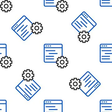 Line Computer api interface icon isolated seamless pattern on white background Stock Illustration