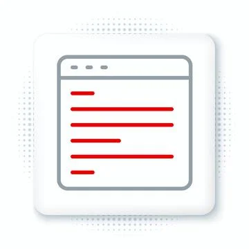 Line Computer api interface icon isolated on white background. Application 스톡 일러스트