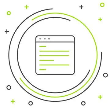 Line Computer api interface icon isolated on white background. Application Stock Illustration