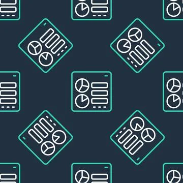 Line Computer api interface icon isolated seamless pattern on black background 스톡 일러스트