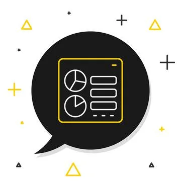 Line Computer api interface icon isolated on white background. Application pr 스톡 일러스트