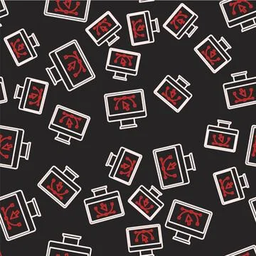 Line Computer display with vector design program icon isolated on isolated .. Stock Illustration