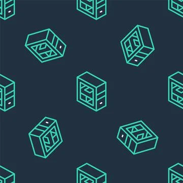 Line Computer icon isolated seamless pattern on black background. PC componen Stock Illustration