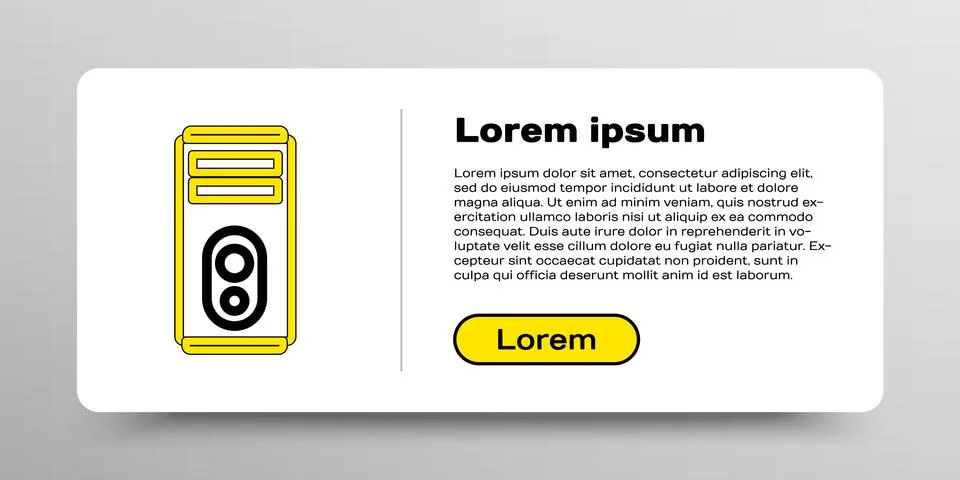 Line Computer icon isolated on white background. PC component sign. Colorful Illustrazione stock