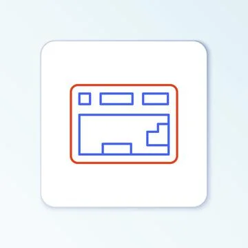 Line Computer keyboard icon isolated on white background. PC component sign Stock-Illustration