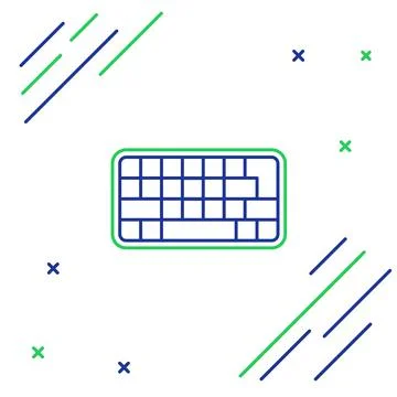 Line Computer keyboard icon isolated on white background. PC component sign Illustrazione stock