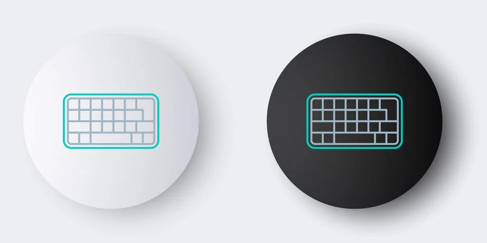 Line Computer keyboard icon isolated on grey background. PC component sign... Stock-Illustration