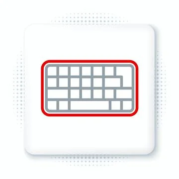 Line Computer keyboard icon isolated on white background. PC component sign.  Stock-Illustration