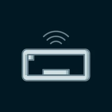 Line Computer keyboard icon isolated on black background. PC component sign.. Stock Illustration