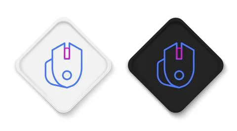 Line Computer mouse gaming icon isolated on white background. Optical with wheel イラスト素材