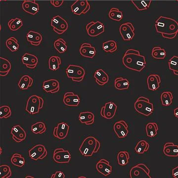 Line Computer mouse gaming icon isolated seamless pattern on black background Stock Illustration