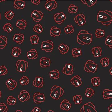 Line Computer mouse gaming icon isolated seamless pattern on black background イラスト素材